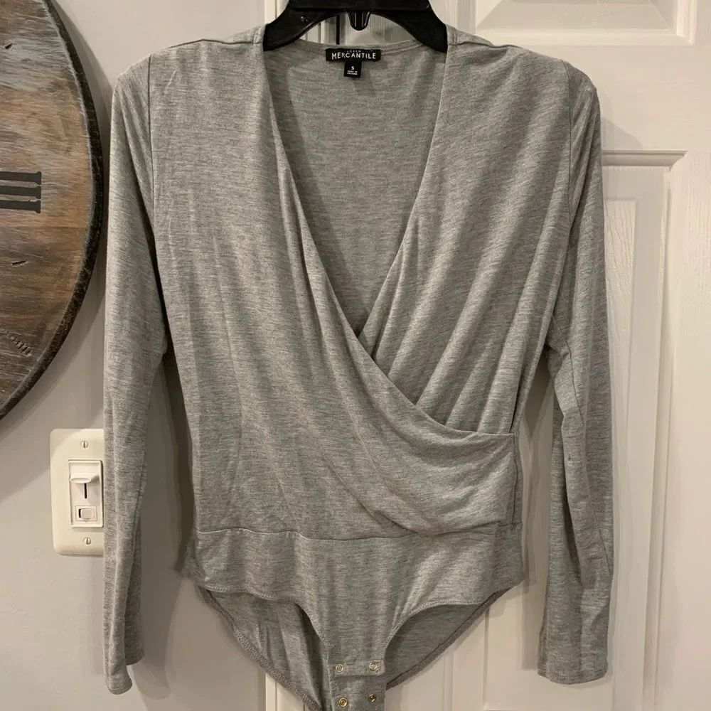 J Crew Mercantile Jersey Wrap Bodysuit sz S